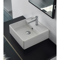 Square White Ceramic Wall Mounted or Vessel Sink